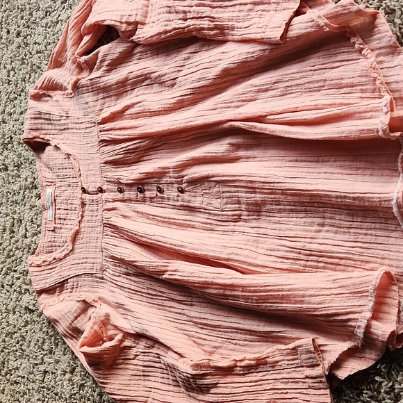 WE THE FREE Peach Long Sleeve Flowy Top wimans Size Small - Picture 12 of 13